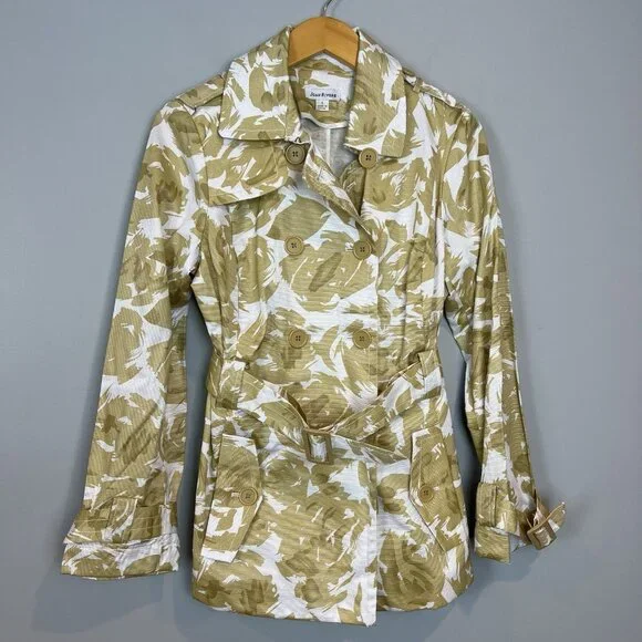 Joan Rivers Raincoat Short Trench Jacket Size Small Double Breasted Belt NWOT - Picture 2 of 16